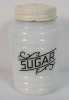 Vintage Hazel Atlas Milk Glass Beehive Black Scroll Shaker Set of 3 - Flour , Pepper & Sugar . No chips or cracks . - 4