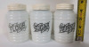 Vintage Hazel Atlas Milk Glass Beehive Black Scroll Shaker Set of 3 - Flour , Pepper & Sugar . No chips or cracks . - 5