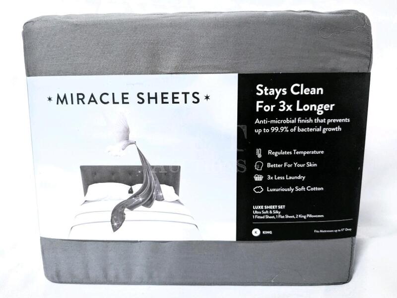 New MIRACLE SHEETS King Size Luxe Sateen Sheet Set