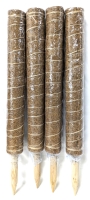 4 New 19.75" Tall Wrapped Coir Climbing Pole Stakes for Climbing Plants (Can be Combined for Longer Poles)