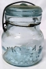 Green Glass Beaver Above 8 Mason Jar, O-Keefe Toronto Seltzer Bottle + 8 Additional Vintage Jars - 16