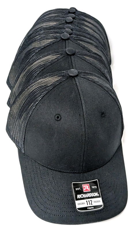 10 (Ten) New Youth Size | RICHARDSON Original 112 Trucker Caps (Snap Back Adjustable) | Over $90 Retail Value!