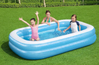 New | H2OGO! Blue Rectangular 8'7" Inflatable Family Pool | Perfect for Kids, Ages 6+