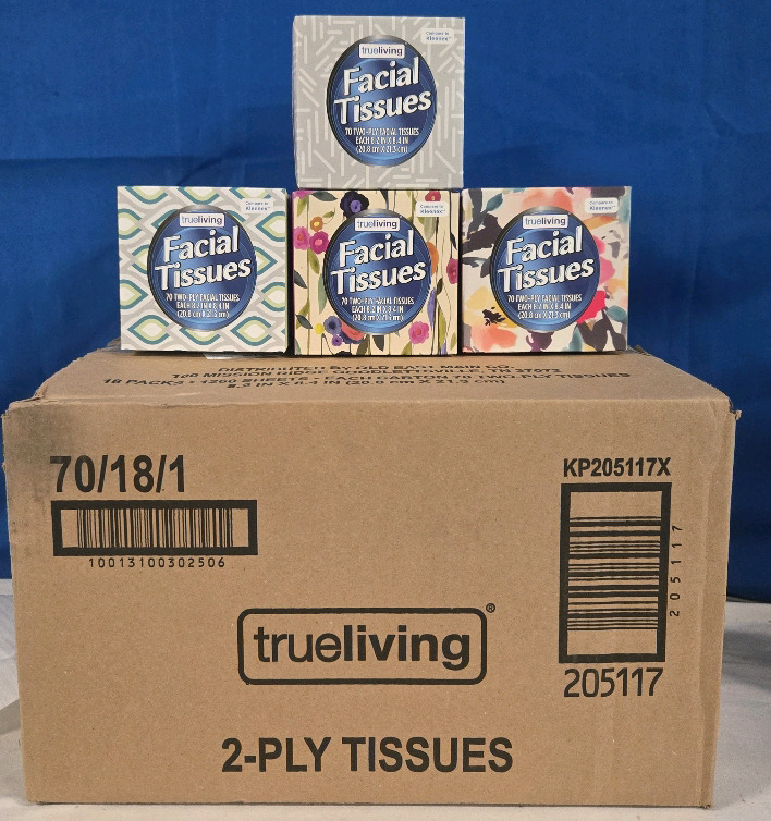 18 New | Boxes of True Living 2-Ply Facial Tissues