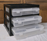 New | 3 Tier Plastic Scapbooking Storage Box W/ Organizor