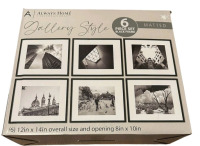 New | Always International Gallery Style 6 Piece Set White Frame Matted