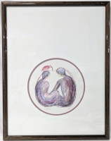 Gorgeous Signed Sibylle Rett Framed Original Watercolor Painting "New Beginning" | 14" x 18"