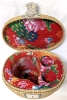 Rare Vintage Chinese Dragon Tea Set with Teapot + 2 Cups in Gorgeous Padded Locking Whicker Basket & Inoxpran Whistling Kettle - 10