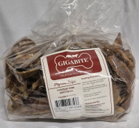 New 2.2 lbs GIGABITE 100% Pure Pork Dog Chews Pig Ears Strips EXP: 4/01/2026