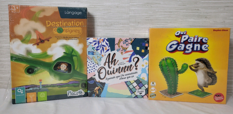 3 New French Language Games : Destination Consignes, Ah Ouinnn?, Qui Paire Gagne