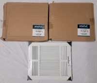 2 New - HVAC Premium 10"&times;12" 3-Way-Horizontal Fixed Curved Blade AIR Supply Diffusers - Vent Duct Cover - Grille Register - Sidewall or Ceiling - High Airflow - White