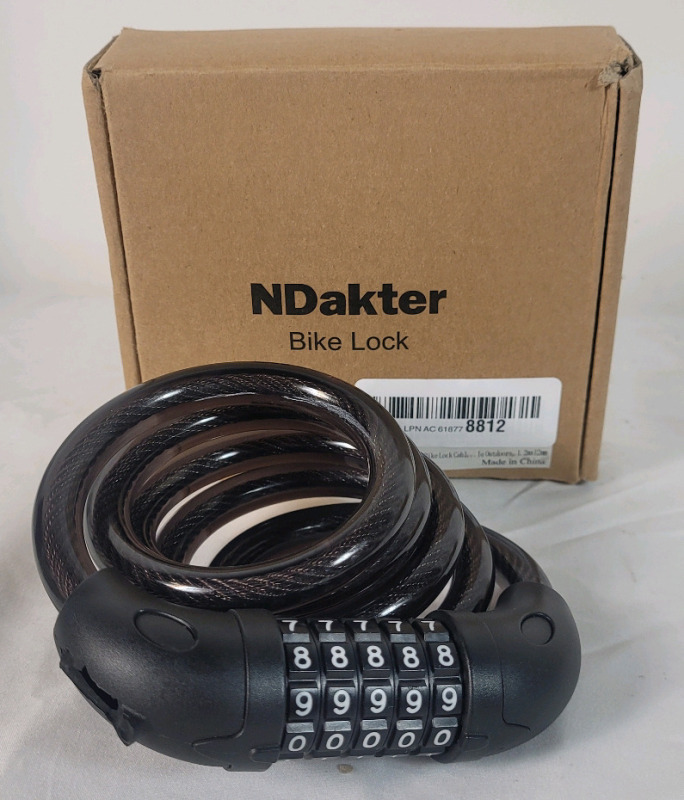 NDakter Cable Bike Lock . Combination will be given to winning bidder