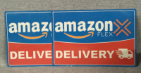 2 Magnetic Amazon Flex delivery signs