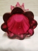 Vintage pink cranberry blown glass vase - 4