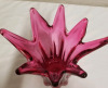 Vintage pink cranberry blown glass vase - 5