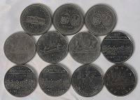 1973 - 1986 Canadian One Dollar Coins . 1973 , 1974 &times;2 , 1975 , 1976 , 1979 , 1982 &times;3 , 1984 & 1986 . Eleven (11) Coins