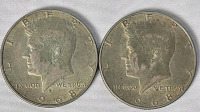 1968D USA Silver Kennedy Half Dollar Coins , Two (2) Coins