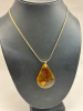 Vintage Seahorse In Amber Resin Pendant Amber Necklace Both With Chains - 2