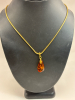 Vintage Seahorse In Amber Resin Pendant Amber Necklace Both With Chains - 3