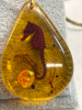 Vintage Seahorse In Amber Resin Pendant Amber Necklace Both With Chains - 5