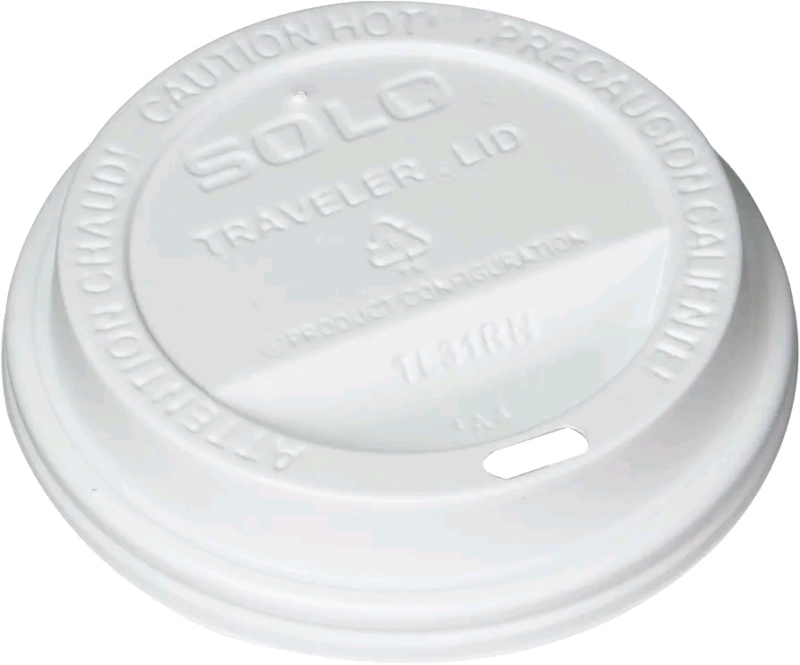 1000 New SOLO Plastic Lids White - For 12 to 16oz Paper Cups