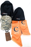 New Handmade Cigar Cutter w Case, Wool Blend Adjustable Camouflage Cap, 2 Knitted Marel Toques, 2 Branded Matching Silky Stoles