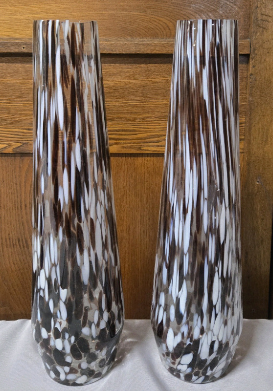 2 New | 15.5" Tall Glass Decorative Vases * No Chips Or Cracks *