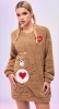 New Size Medium | Care Bears Embroidered Tenderheart Bear Dropped Shoulder Loose Plush Dress / Oversized Sweater