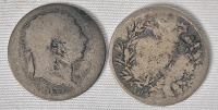 1816 & 1848 Silver World Coins . Country of Origin Unknown