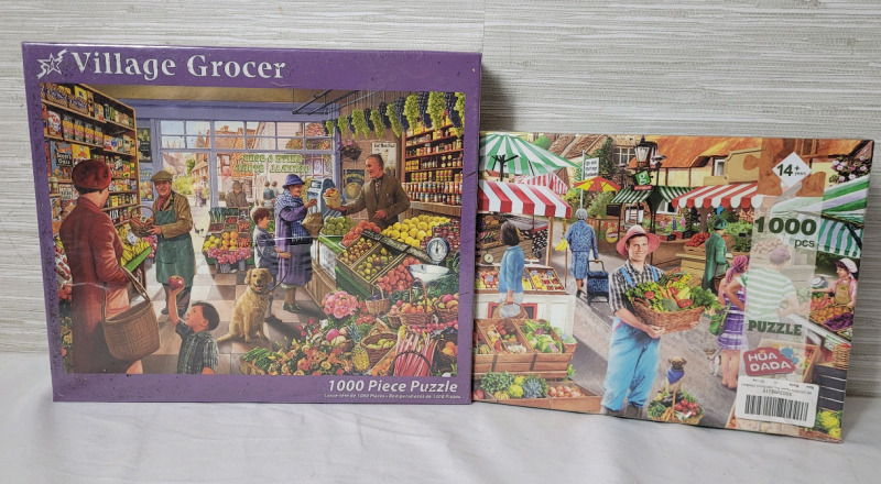 2 New Sealed 1000-Piece Jigsaw Puzzles .