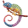 Chameleon Brooch with Sparkling Rhinestones - 2