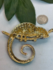 Chameleon Brooch with Sparkling Rhinestones - 3