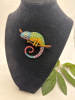 Chameleon Brooch with Sparkling Rhinestones - 4