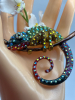 Chameleon Brooch with Sparkling Rhinestones - 5