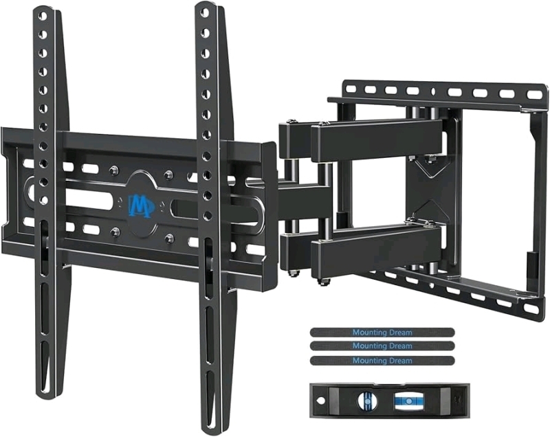 New Mounting Dream TV Wall Mount for Most 32-65" Flat Screen TVs, Full Motion TV Mount with Dual Swivel Articulating Arms, Easy for TV Centering, Max VESA 400x400mm, 99 lbs Loading MD2380