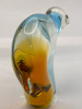 Stunning Art Glass Polar Bear Blue & Amber Approximately 5 x 6 Inches - 2