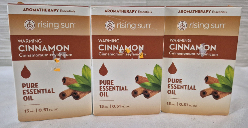 3 New Rising Sun Warming Cinnamon Pure Essential Oil 15mL