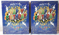 2 New Party in a Box Happy Birthday Party Goods Sets, Comic Themed - Includes 43 Pieces, Cups, Birthday Candle, 9" Plates, 6.5" Napkins, 7" Plates & 54"X108" Plastic Table Cover