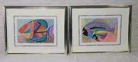 Home Decor FISH Framed Prints . Each frame measures 18 1/4&times;14.5"