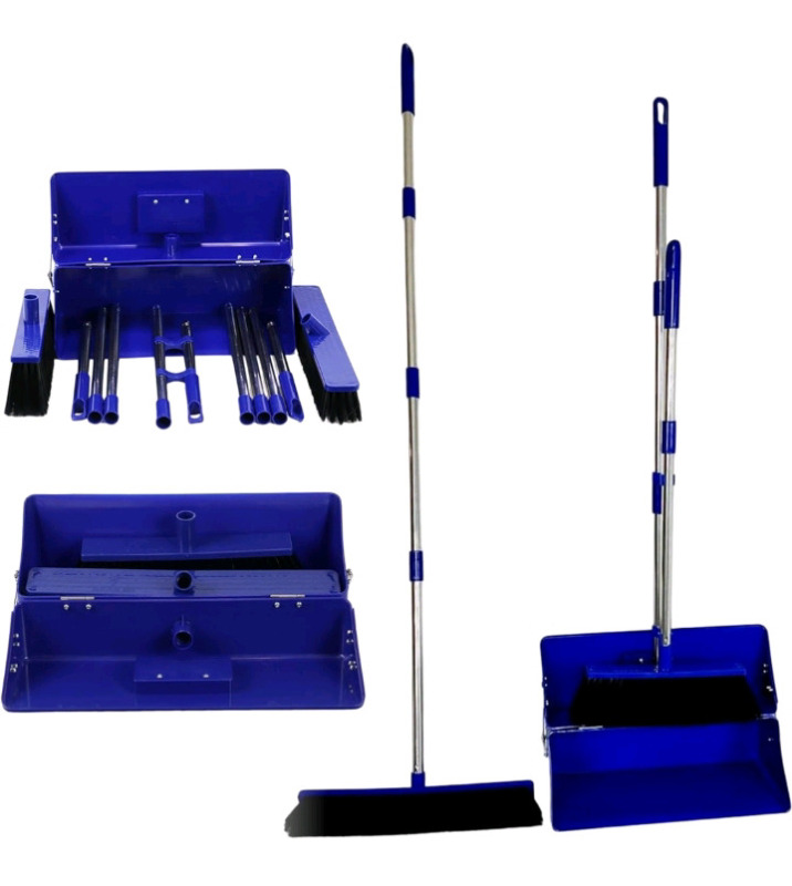 New | Khan MT Tazman 3-In-1 Solution Broom Set | Includes Broom, Push Broom, & Convertible Dustpan