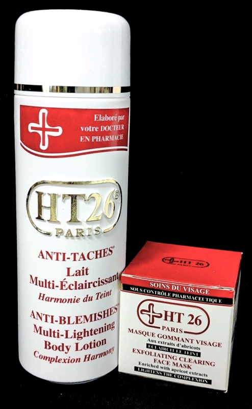 New HT26 Paris | Anti-Blemishes Multi-Lightening Body Lotion 500ml) & Exfoliating Clearing Face Mask (50ml)