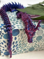 3D Printed Articulated Dragon with Ombe Purples & Blue 11 Inch