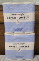 2 New Packs | Smart & Simple Paper Towels ( 3 Rolls Per Pack )