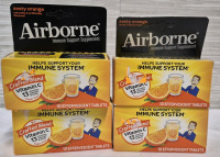 4 New Airborne Vitamin C Effervescent Tablets 10 Tabs Per Pack - Exp 12/2024