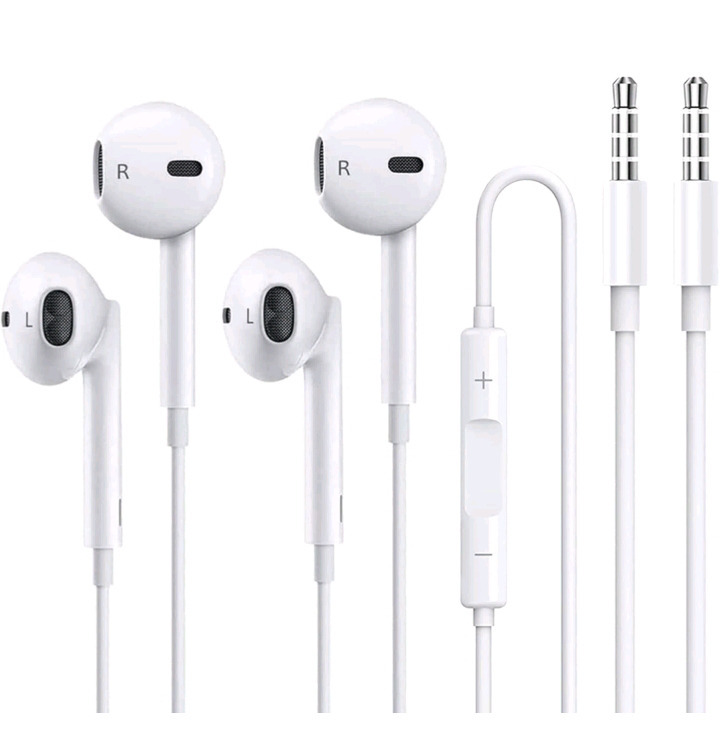 2 New Pairs Of Stereo Headphones W/ 3.5mm Standard Headphone Jack