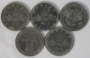 1968 - 1982 Canadian One Dollar Coins , Consecutive Years . 15 Coins - 2