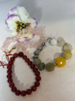 Sterling Natural Agate Toggle Bracelet Carnelian Bole Bracelet Rose Quartz Bracelet