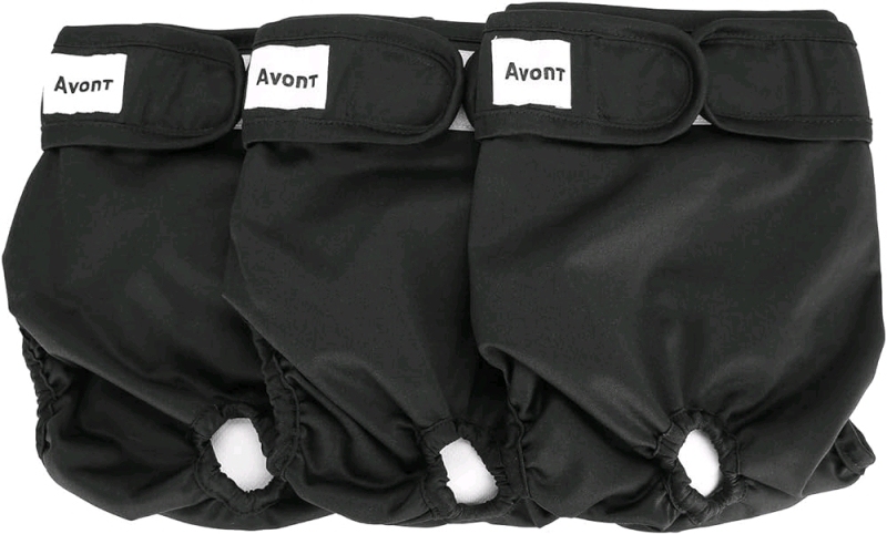 New Size XS Avont 3-Pack Washable Female Dog Diapers. Reusable Highly Absorbent Doggie Diapers.