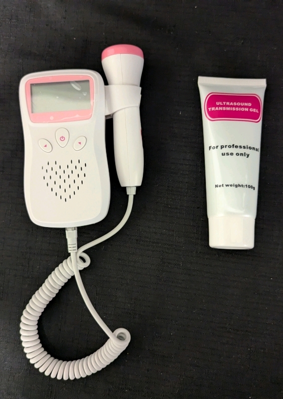 New Handheld Ultrasound Heartrate Monitor. Main device 4.5" Tall. & 100g of Ultrasound Gel.