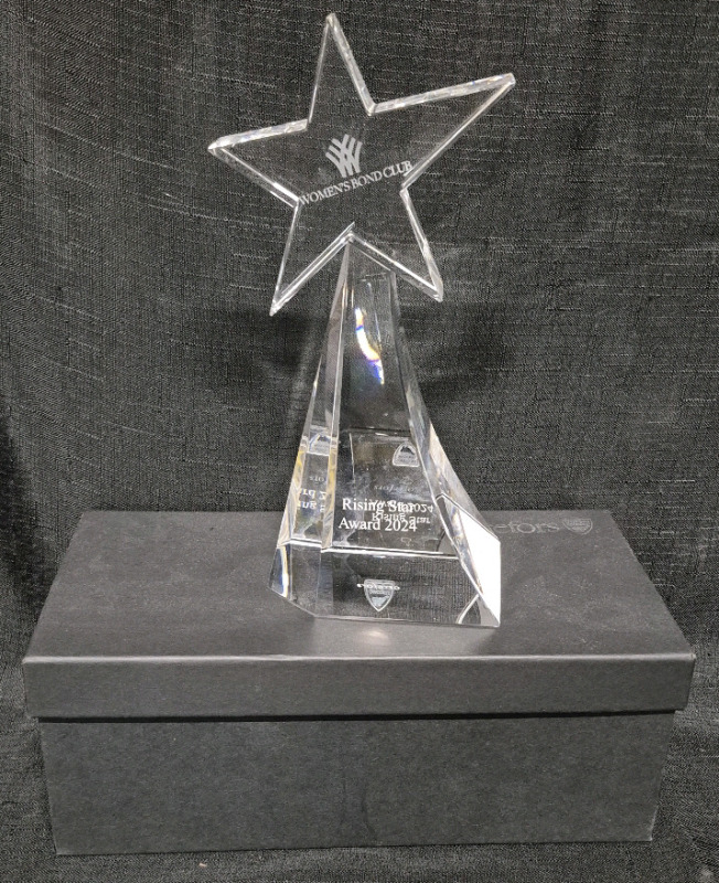 Orrefors Crystal Rising Star Award 2024 - Women's Bond Club 9" tall